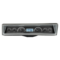 1966-67 Chevy Nova MHX Analog Instruments (Metric) Black Alloy Face, White Display