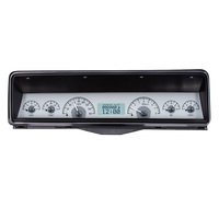 1966-67 Chevy Nova MHX Analog Instruments (Metric) Silver Alloy Face, White Display