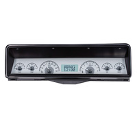 1966-67 Chevy Nova MHX Analog Instruments (Metric) - Silver Alloy Face, White Display