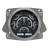 1966-77 Ford Bronco MHX Instruments (Metric) Black Alloy Face, White Display