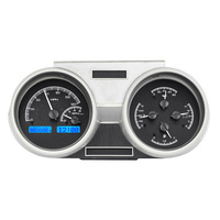 1966-67 Oldsmobile Cutlass MHX Instruments (Metric) Black Alloy Face, Blue Display
