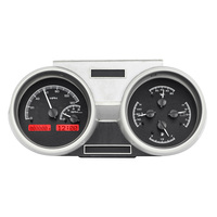 1966-67 Oldsmobile Cutlass MHX Instruments (Metric) Black Alloy Face, Red Display