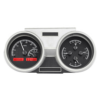 1966-67 Oldsmobile Cutlass MHX Instruments (Metric) - Black Alloy Face, Red Display