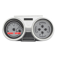 1966-67 Oldsmobile Cutlass MHX Instruments (Metric) Silver Alloy Face, Red Display