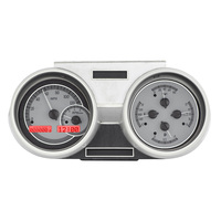 1966-67 Oldsmobile Cutlass MHX Instruments (Metric) - Silver Alloy Face, Red Display