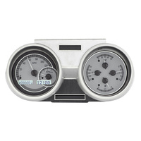 1966-67 Oldsmobile Cutlass MHX Instruments (Metric) Silver Alloy Face, White Display