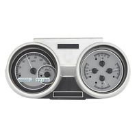 1966-67 Oldsmobile Cutlass MHX Instruments (Metric) - Silver Alloy Face, White Display
