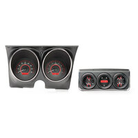 1967 Camaro with Console gauges MHX Instruments (Metric) - Carbon Fibre Face, Red Display
