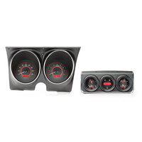 1967 Camaro with Console gauges MHX Instruments (Metric) Carbon Fibre Face, Red Display