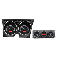 1967 Camaro with Console gauges MHX Instruments (Metric) - Black Alloy Face, Red Display
