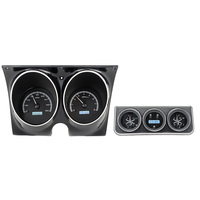 1967 Camaro with Console gauges MHX Instruments (Metric) - Black Alloy Face, White Display