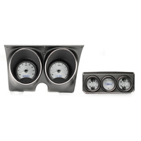1967 Camaro with Console gauges MHX Instruments (Metric) - Silver Alloy Face, White Display