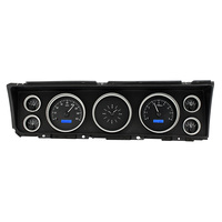 1967 Chevy Caprice/Impala MHX Instruments (Metric) - Black Alloy Face, Blue Display