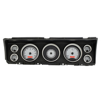 1967 Chevy Caprice/Impala MHX Instruments (Metric) - Silver Alloy Face, Red Display
