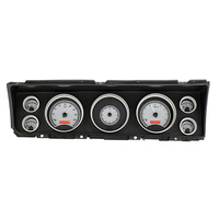 1967 Chevy Caprice/Impala MHX Instruments (Metric) Silver Alloy Face, Red Display