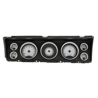 1967 Chevy Caprice/Impala MHX Instruments (Metric) Silver Alloy Face, White Display