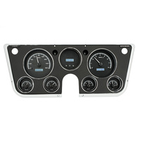 1967-72 Chevy/GMC Pickup MHX Instruments (Metric) Black Alloy Face, White Display