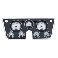 1967-72 Chevy/GMC Pickup MHX Instruments (Metric) Silver Alloy Face, White Display
