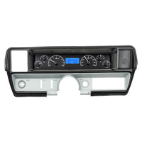 1968-69 Buick Skylark MHX Instruments (Metric) Black Alloy Face, Blue Display