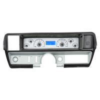 1968-69 Buick Skylark MHX Instruments (Metric) Silver Alloy Face, Blue Display