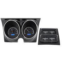 1968 Camaro with Console gauges MHX Instruments (Metric) - Black Alloy Face, Blue Display
