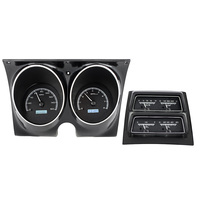 1968 Camaro with Console gauges MHX Instruments (Metric) - Black Alloy Face, White Display