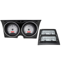 1968 Camaro with Console gauges MHX Instruments (Metric) - Silver Alloy Face, Red Display