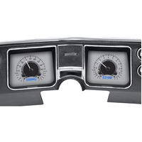 1968 Chevy Chevelle/El Camino MHX Instruments (Metric) - Silver Alloy Face, Blue Display