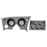 1968-77 Chevy Corvette MHX Instruments (Metric) Silver Alloy Face, White Display