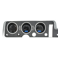 1968 Pontiac GTO/Lemans/Tempest MHX Instruments (Metric) Black Alloy Face, Blue Display
