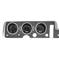 1968 Pontiac GTO/Lemans/Tempest MHX Instruments (Metric) Black Alloy Face, Red Display