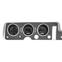 1968 Pontiac GTO/Lemans/Tempest MHX Instruments (Metric) Black Alloy Face, White Display