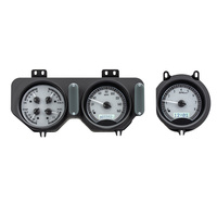 1968 Pontiac GTO/Lemans/Tempest MHX Instruments (Metric) Silver Alloy Face, White Display
