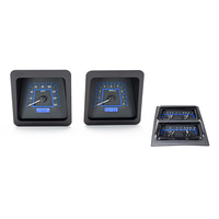 1969 Camaro with Console gauges MHX Instruments (Metric) - Black Alloy Face, Blue Display