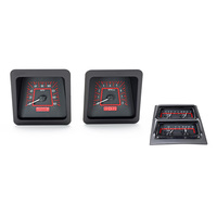 1969 Camaro with Console gauges MHX Instruments (Metric) Black Alloy Face, Red Display