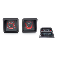 1969 Camaro with Console gauges MHX Instruments (Metric) - Black Alloy Face, Red Display