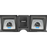 1969 Camaro MHX Instruments (Metric) Silver Alloy Face, Blue Display