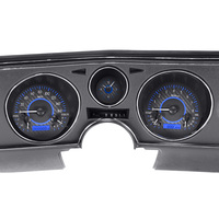 1969 Chevy Chevelle/Malibu/El Camino MHX Instruments (Metric) w/Angalog Clock - Carbon Fibre Face, Blue Display