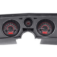 1969 Chevy Chevelle/Malibu/El Camino MHX Instruments (Metric) w/Angalog Clock - Carbon Fibre Face, Red Display