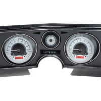 1969 Chevy Chevelle/Malibu/El Camino MHX Instruments (Metric) w/Angalog Clock - Silver Alloy Face, Red Display