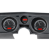 1969 Chevy Chevelle/Malibu/El Camino MHX Instruments (Metric) - Black Alloy Face, Red Display