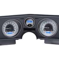 1969 Chevy Chevelle/Malibu/El Camino MHX Instruments (Metric) Silver Alloy Face, Blue Display