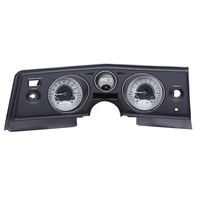 1969 Chevy Chevelle/Malibu/El Camino MHX Instruments (Metric) - Silver Alloy Face, White Display