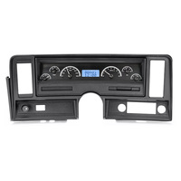 1969-76 Chevy Nova/73-75 Buick Apollo MHX Instruments (Metric) - Black Alloy Face, Blue Display