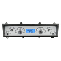 1969-76 Chevy Nova/73-75 Buick Apollo MHX Instruments (Metric) Silver Alloy Face, Blue Display