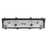 1969-76 Chevy Nova/73-75 Buick Apollo MHX Instruments (Metric) Silver Alloy Face, White Display