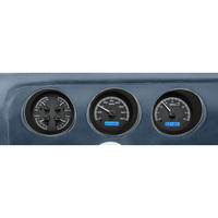 1969 Pontiac GTO/Le Mans MHX Instruments (Metric) Black Alloy Face, Blue Display
