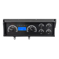 1970-72 Chevy Malibu/Non SS Chevelle/El Camino MHX Instruments (Metric) - Black Alloy Face, Blue Display