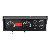 1970-72 Chevy Malibu/Non SS Chevelle/El Camino MHX Instruments (Metric) - Black Alloy Face, Red Display