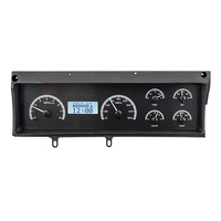 1970-72 Chevy Malibu/Non SS Chevelle/El Camino MHX Instruments (Metric) - Black Alloy Face, White Display